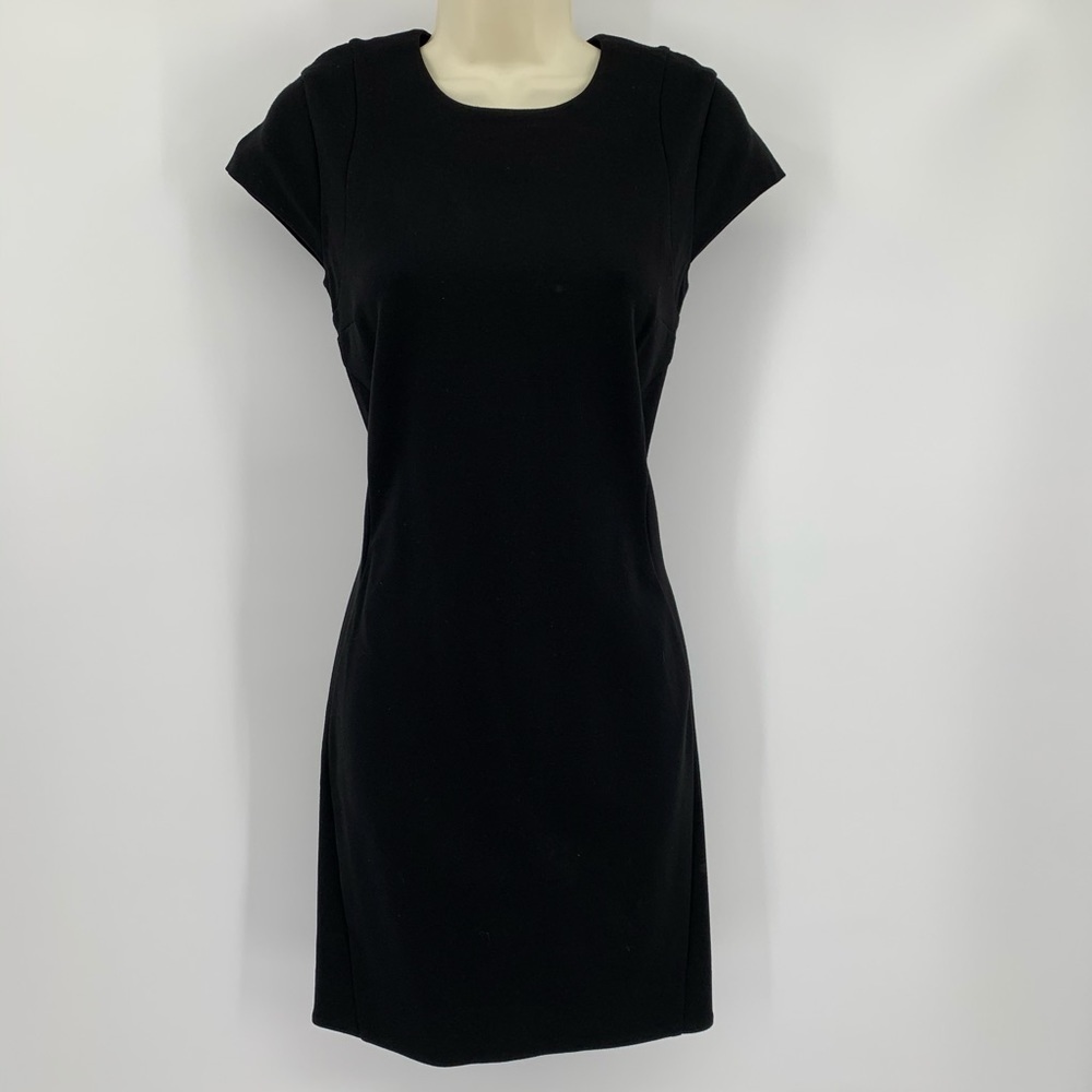 DVF Diane von Furstenberg Pele knit black dress shift LBD fitted XS New 2
